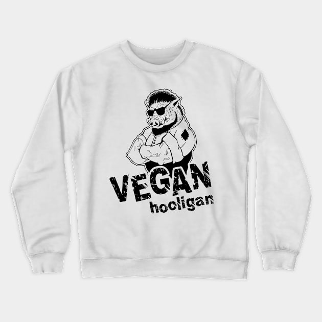 Vegan hooligan - boar Crewneck Sweatshirt by MaksKovalchuk